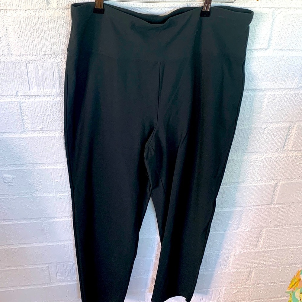 Eileen Fisher Dark Green Pull On Washable Stretch High Rise Pants size Large - Picture 2 of 7